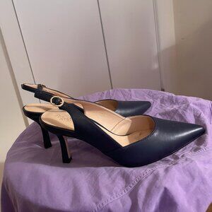 Women's Slingback Kitten Heels Closed Pointed Toe